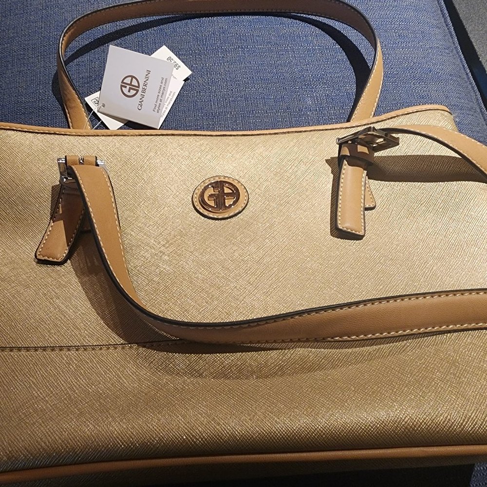 GIANI BERNINI SAFFIANO TOTE - GOLD CHAMPAGNE